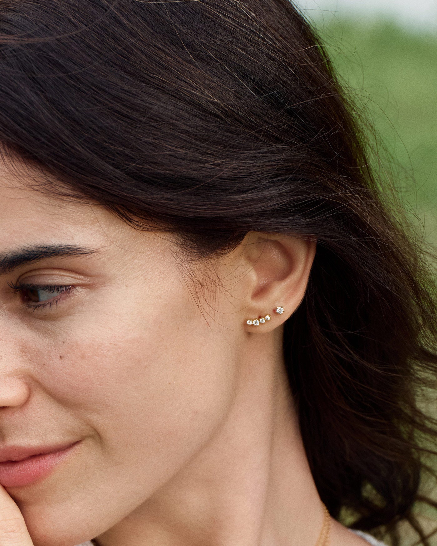 Gold Sparkle Climber Studs