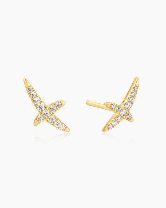 Gold Kiss Pavé Studs