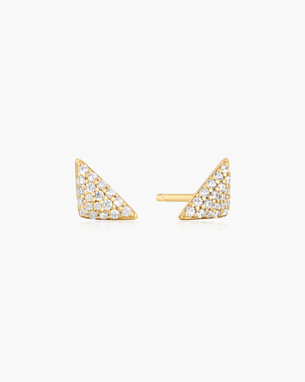 Gold Triangular Pavé Studs