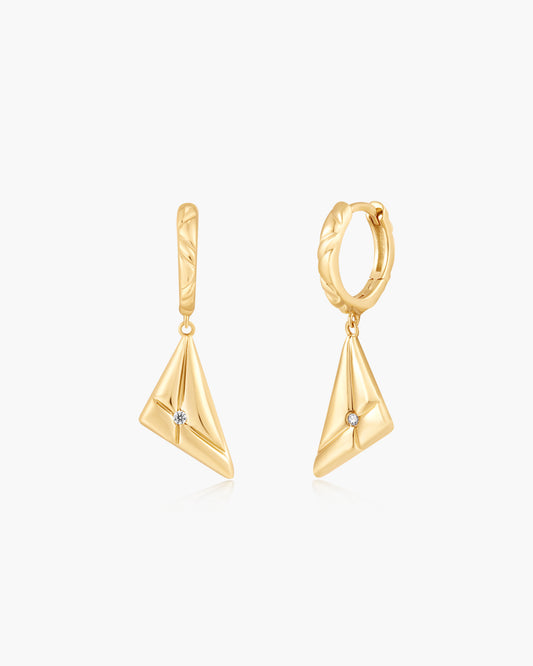 Gold Triangle Kiss Drop Huggies
