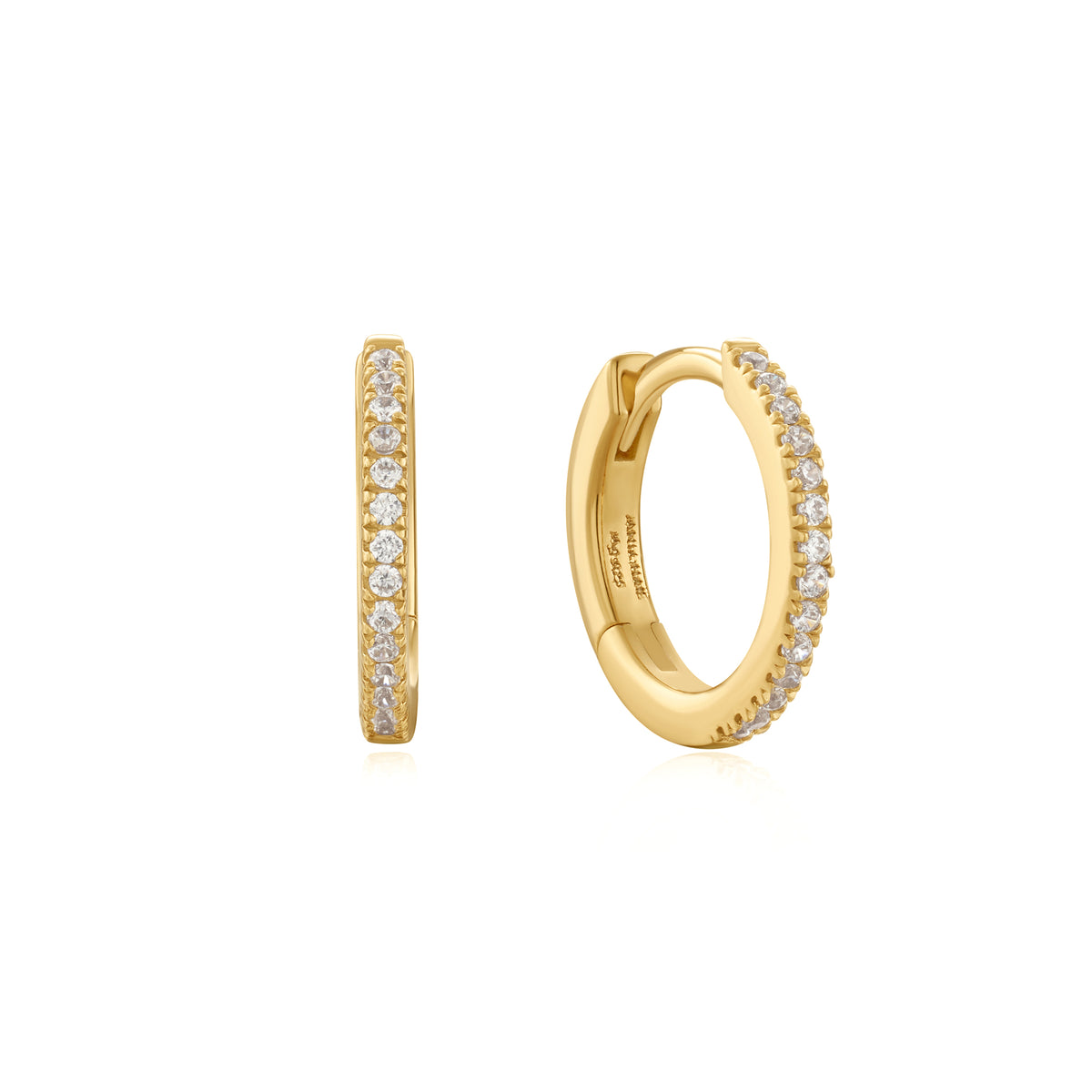 ania haie Gold Classic Pavé Huggies