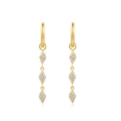 Gold Pavé Sparkle Drop Huggies