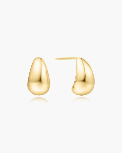 Gold Small Dome Hoop Earrings