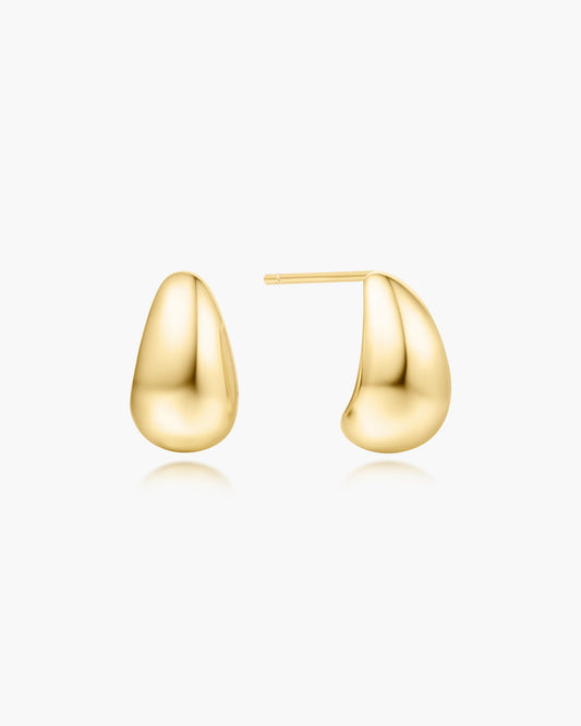 Gold Small Dome Hoop Earrings