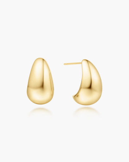 Gold Bold Dome Hoop Earrings