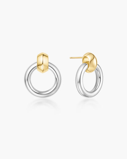 Two-Tone Hoop Earrings