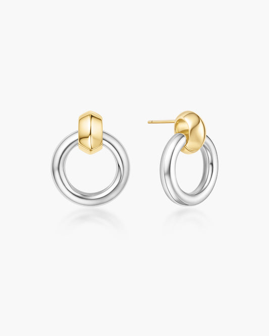 Two-Tone Hoop Earrings
