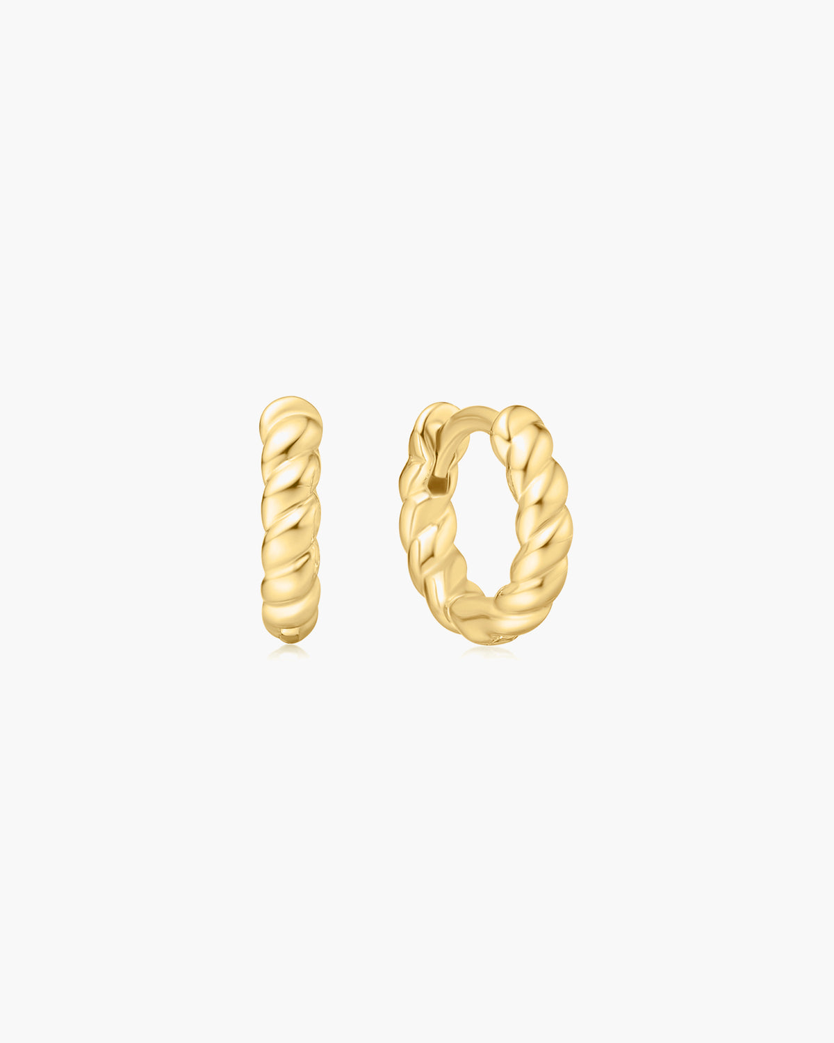 Gold Texture Small Huggie Hoop Earrings