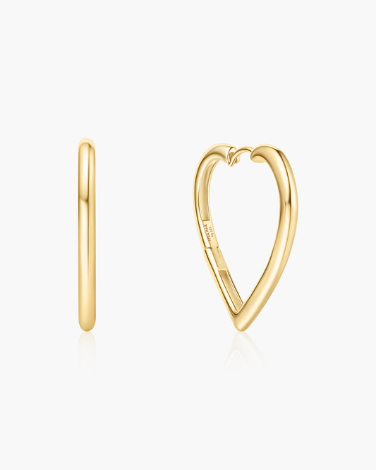 Gold Large Heart Hoop Earrings