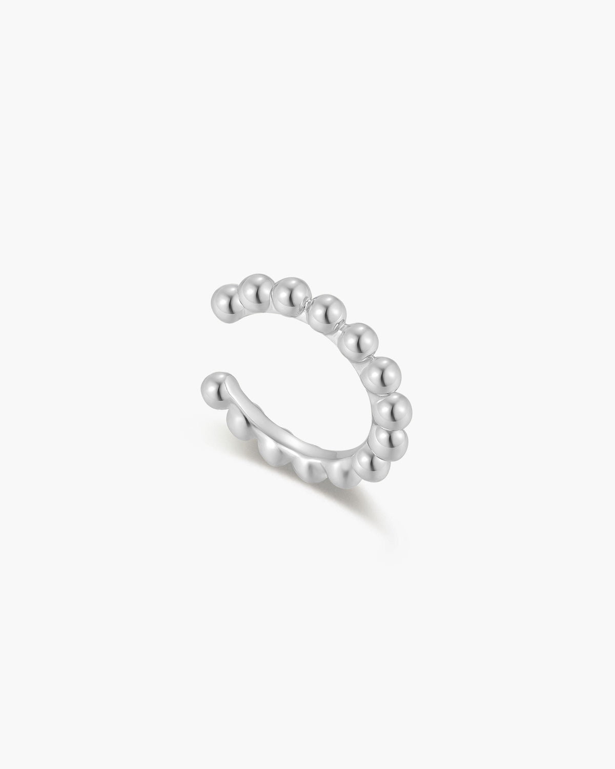 Silver Beaded Ear Cuff