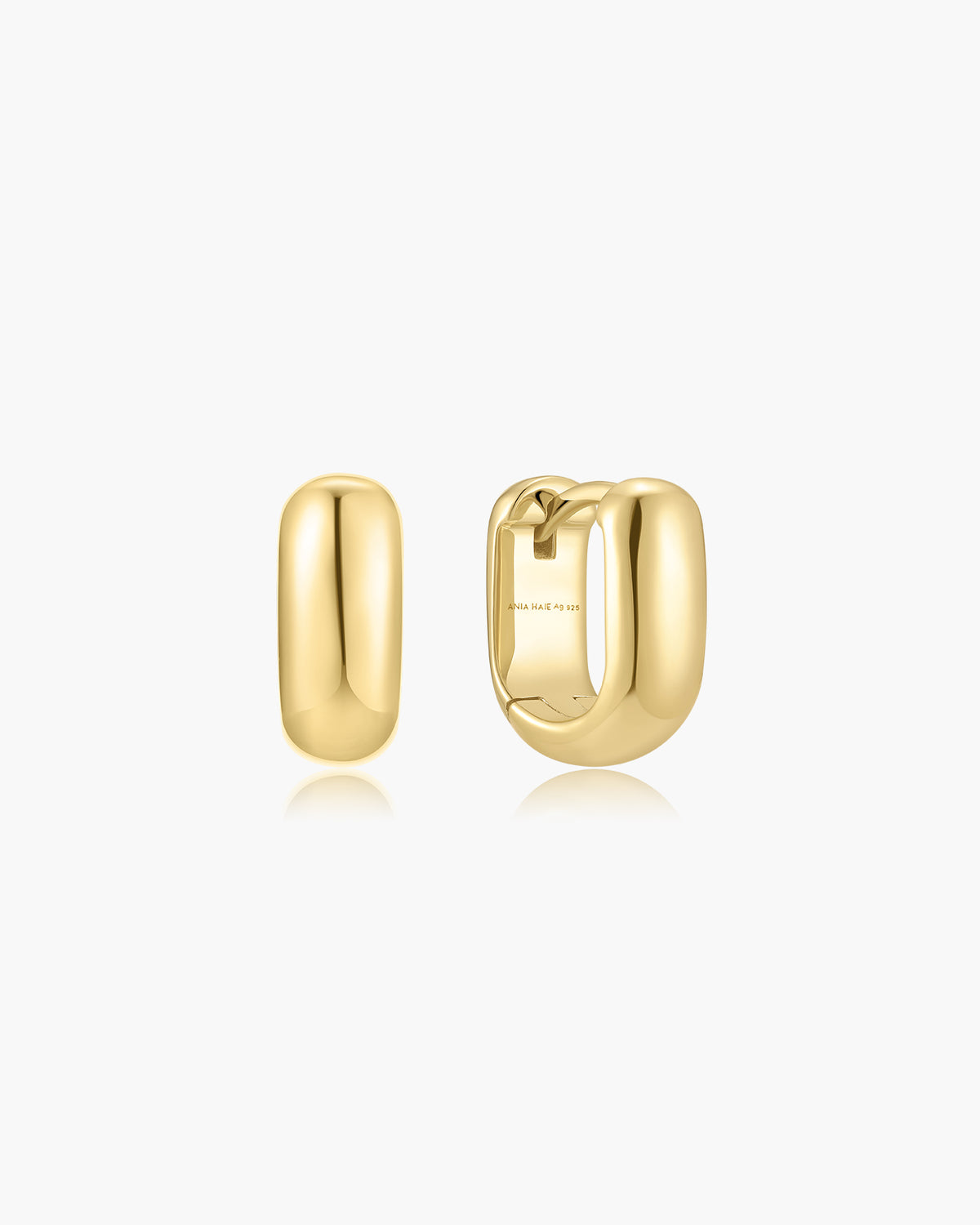 Gold Mini U-Shaped Huggie Hoop Earrings