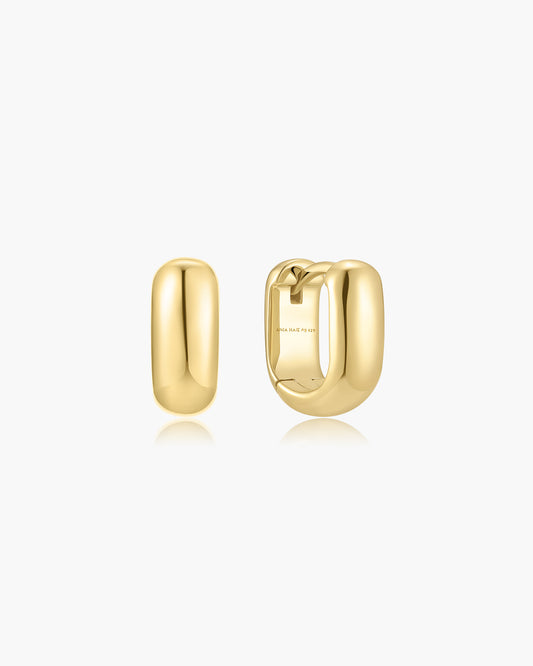 Gold Mini U-Shaped Huggie Hoop Earrings
