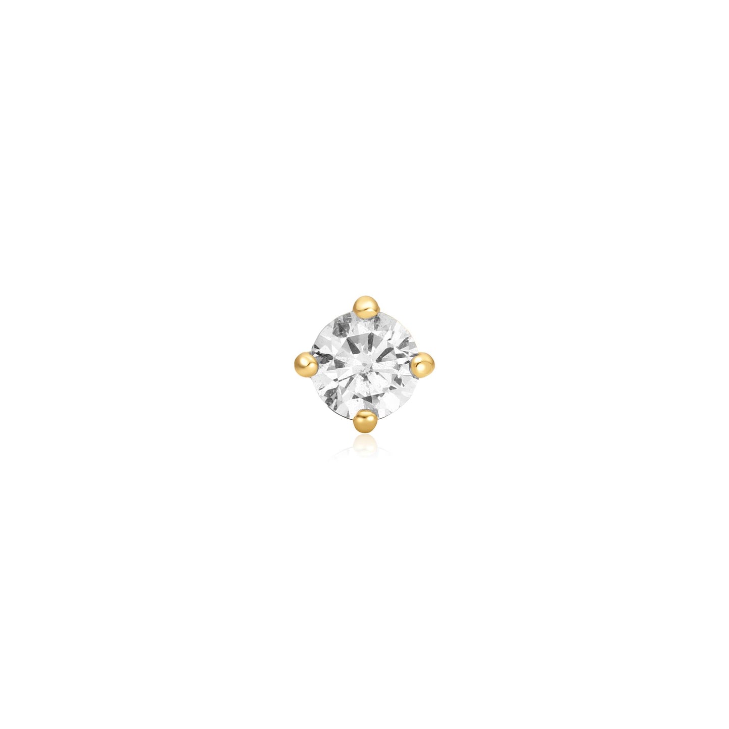 Gold Sparkle Round Barbell Single Earring