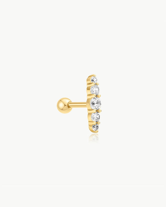 Gold Bar Barbell Single Earring