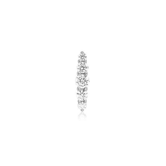Silver Bar Barbell Single Earring