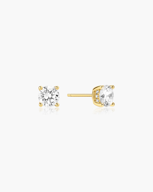 Gold Just You Solitaire Stud Earrings