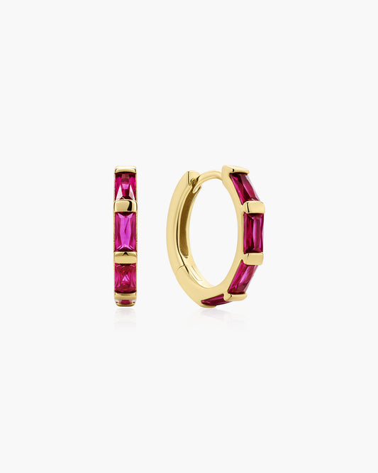 Gold Rosé Holiday Huggie Hoop Earrings