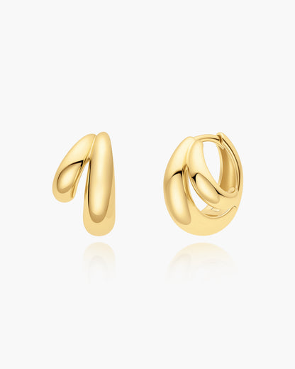 Gold Dome Huggie Hoop Earrings