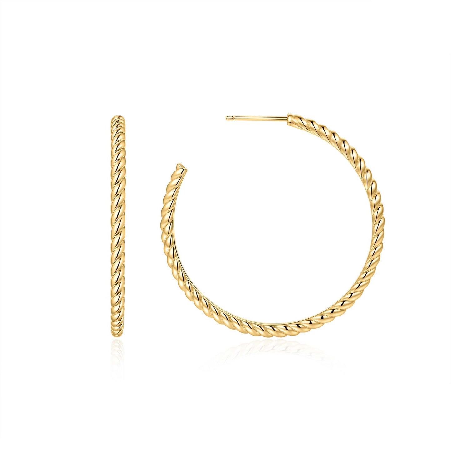 Gold Twisted Oversized Hoop Earrings