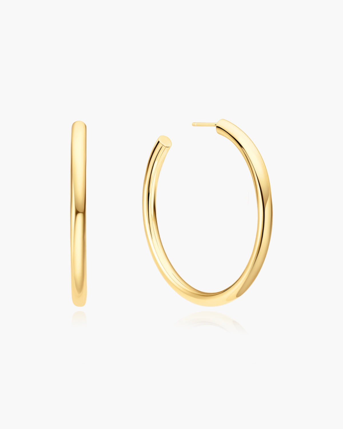 Gold Classic Tube Oversized Hoop Earrings