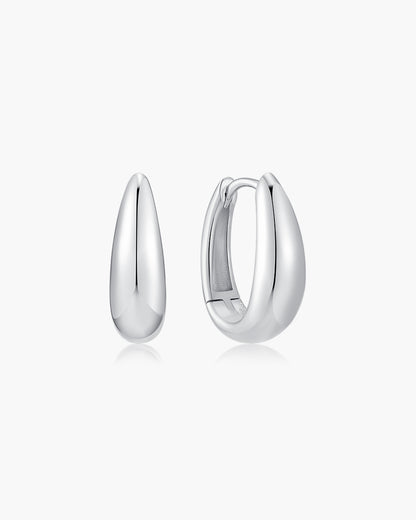 Gold Hollow Organic Pebble Drop Earrings
