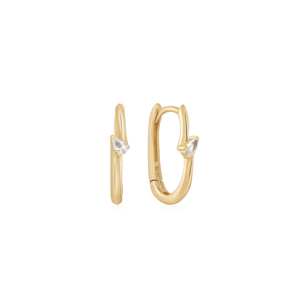ania haie 14kt Gold White Sapphire Oval Earrings