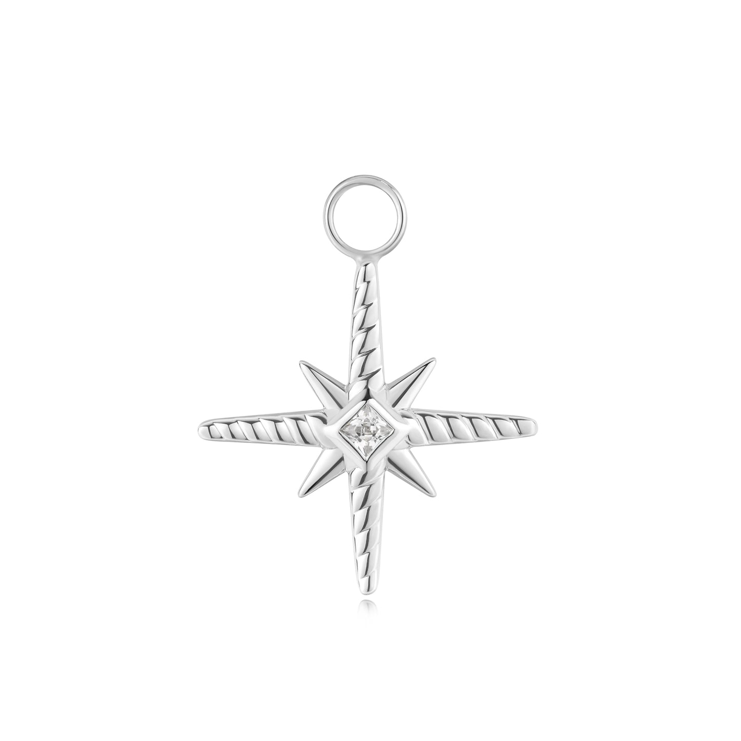 Silver Turquoise and Cubic Ziconia Star Earring Charm