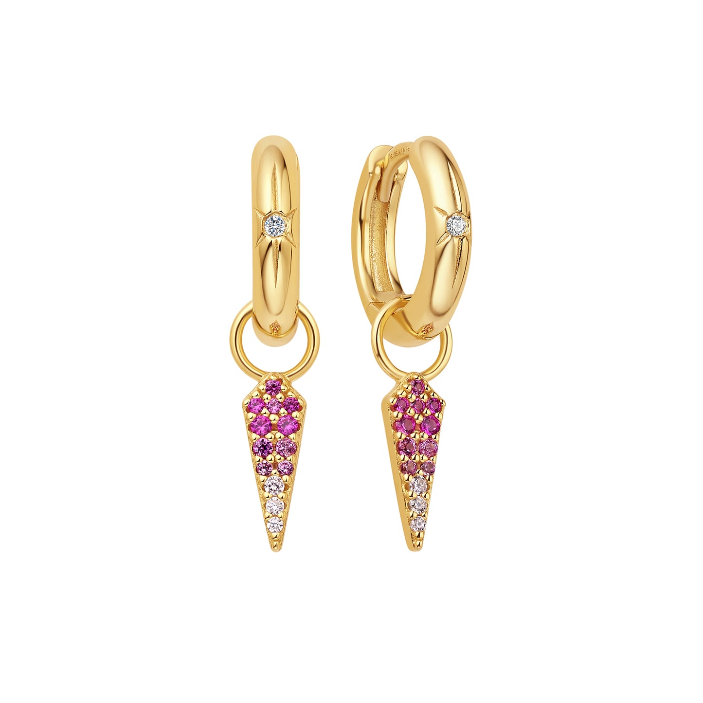 Gold Star Huggie Hoop Earrings