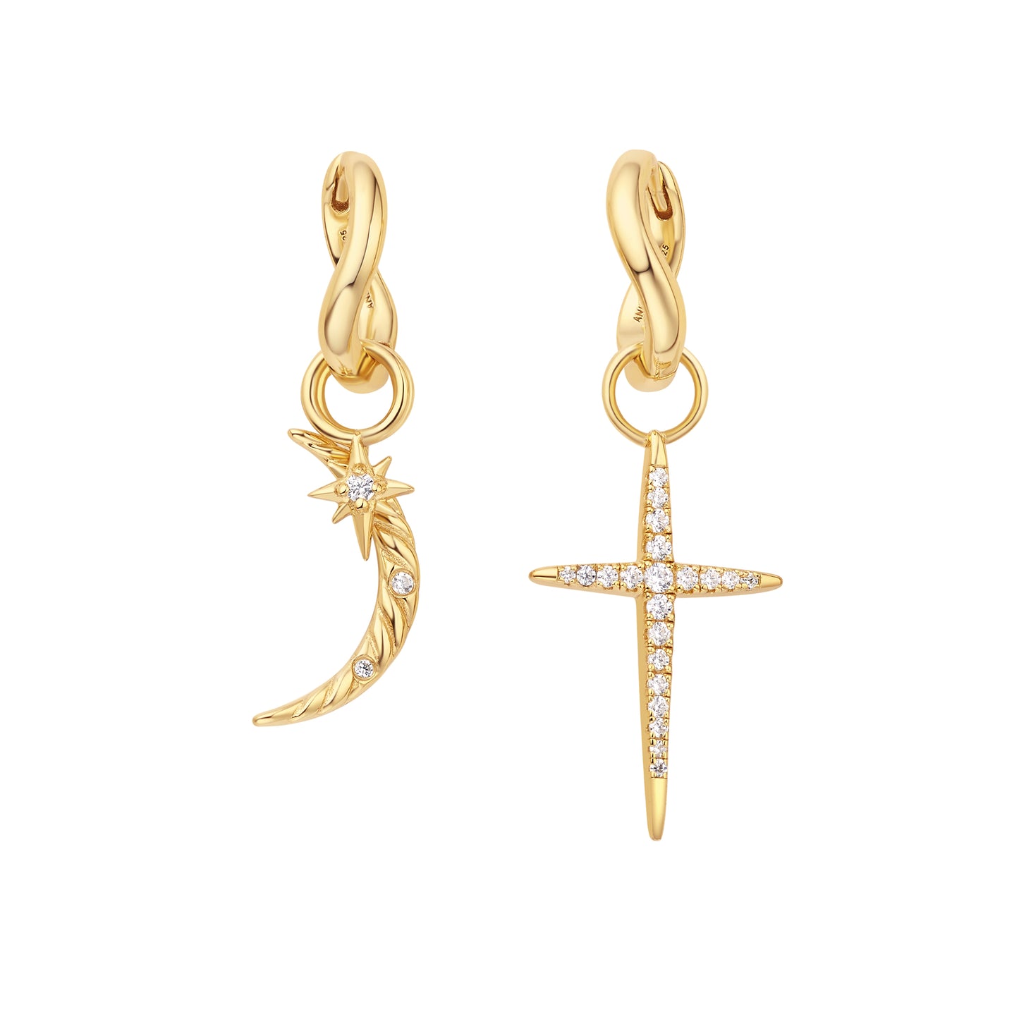 Gold Twist Huggie Hoop Earrings