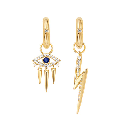 Gold Star Huggie Hoop Earrings