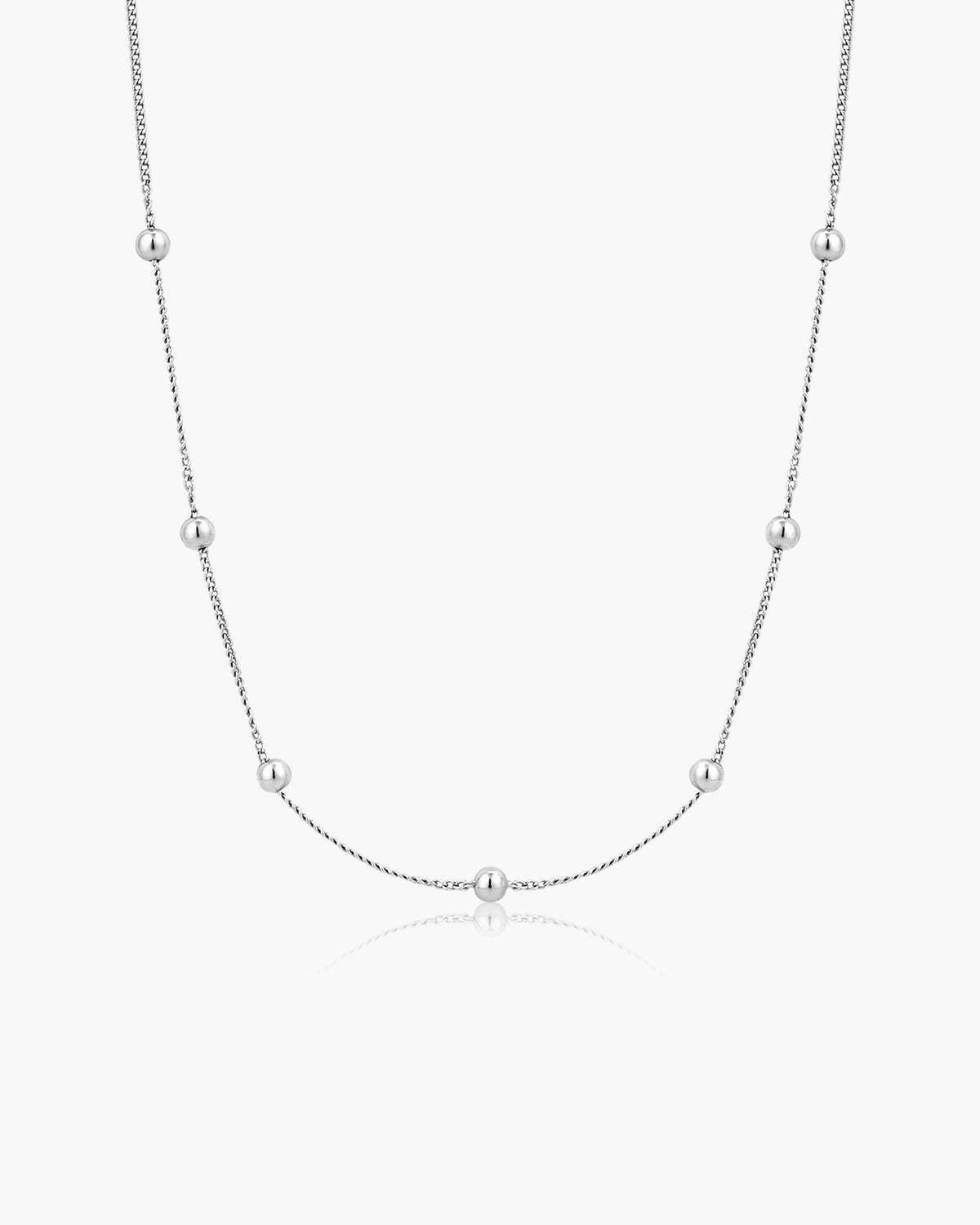 Silver Modern Beaded Necklace