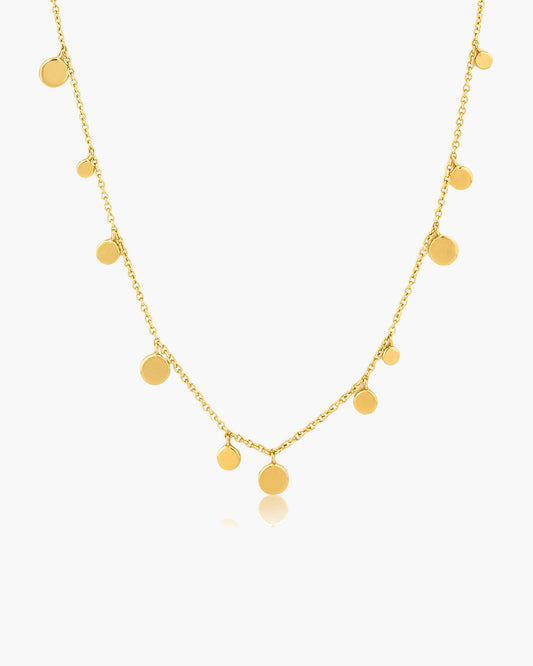 Gold Geometry Mixed Discs Necklace