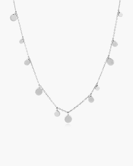Silver Geometry Mixed Discs Necklace