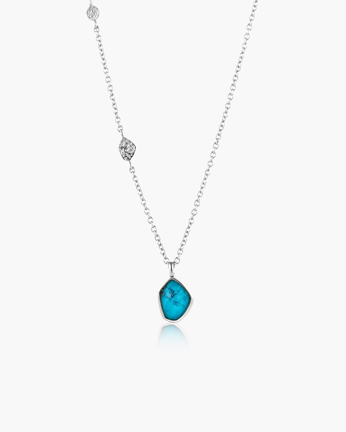 Turquoise Pendant Silver Necklace