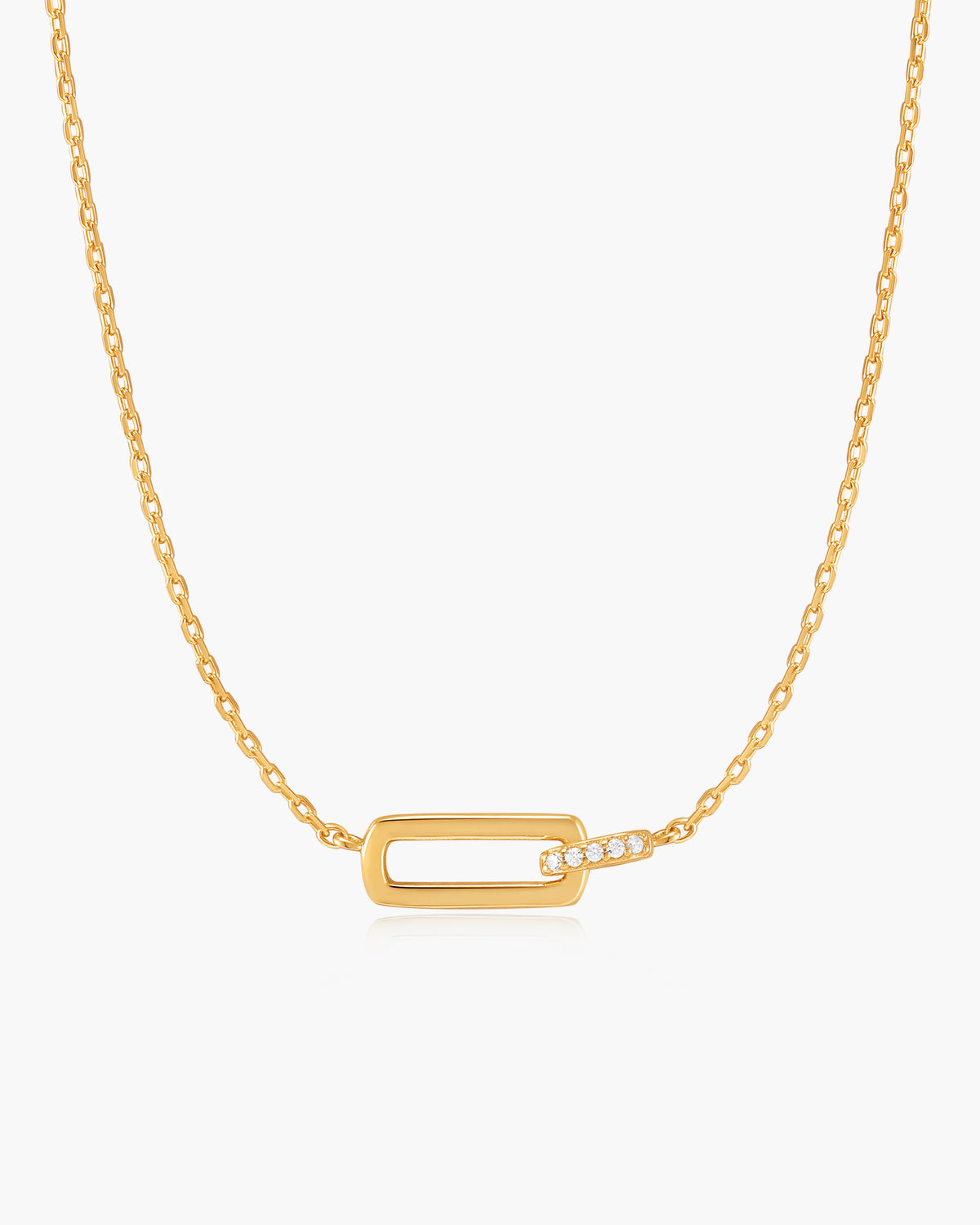 Gold Glam Interlock Necklace