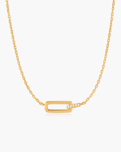 Gold Glam Interlock Necklace