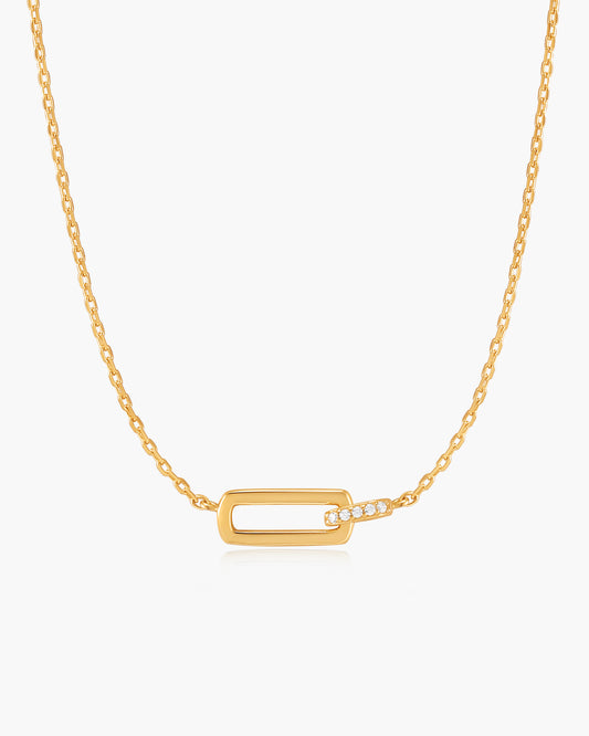 Gold Glam Interlock Necklace