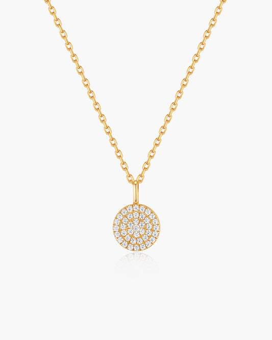Gold Glam Disc Pendant Necklace