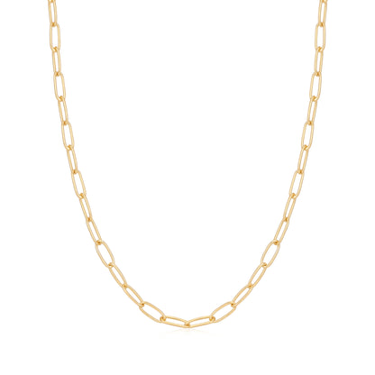 Gold Link Charm Chain Necklace