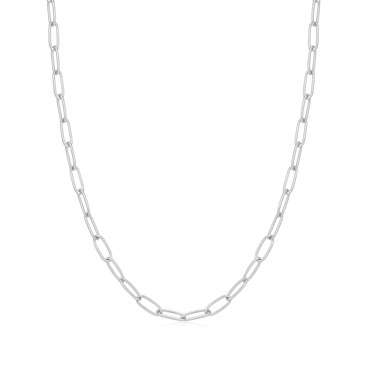 Silver Link Charm Chain Necklace