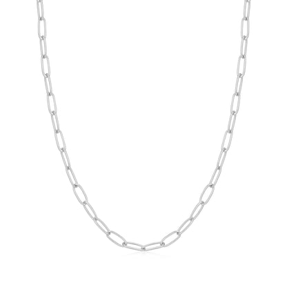 Silver Link Charm Chain Necklace