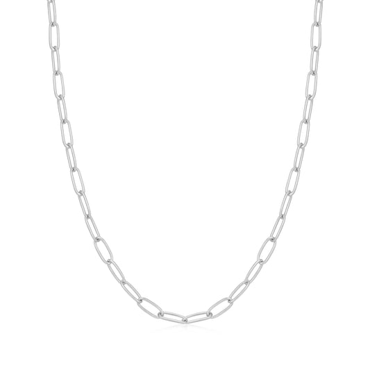 Silver Link Charm Chain Necklace