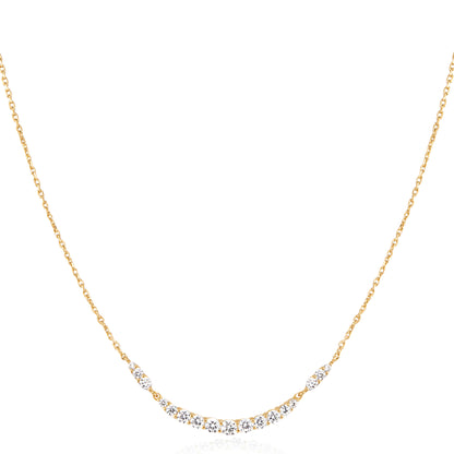 Gold Arc Pavé Necklace