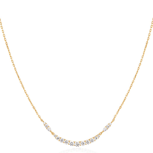 Gold Arc Pavé Necklace