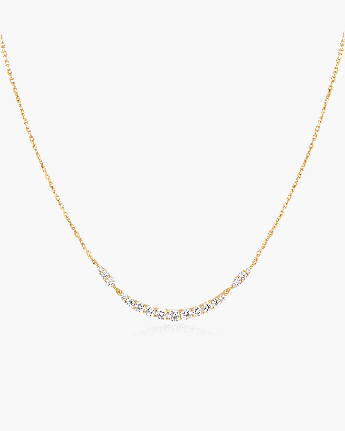 Gold Arc Pavé Necklace