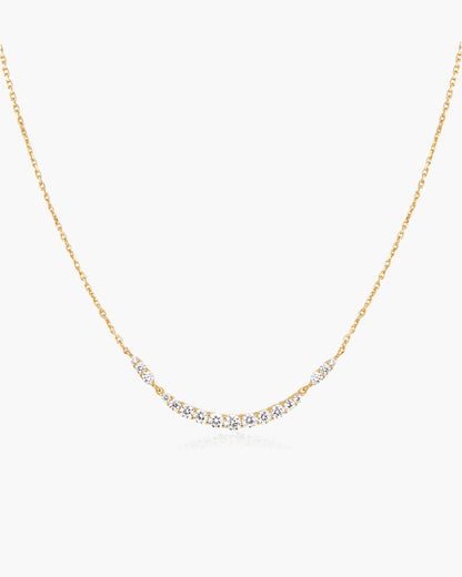 Gold Arc Pavé Necklace