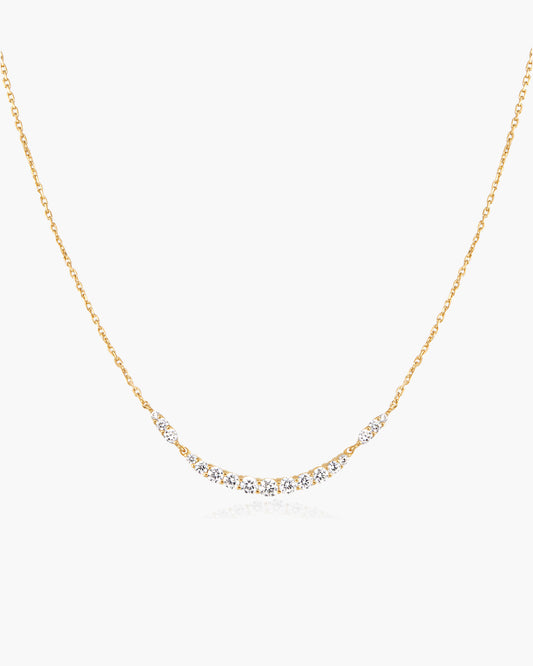 Gold Arc Pavé Necklace