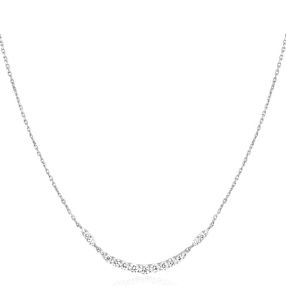 Silver Arc Pavé Necklace