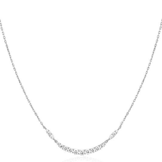 Silver Arc Pavé Necklace