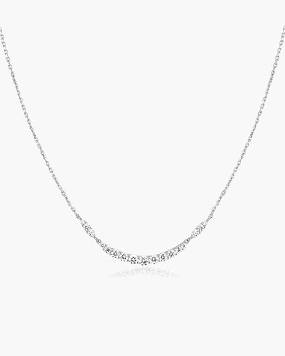 Silver Arc Pavé Necklace